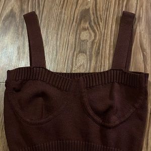Chocolate brown crop top